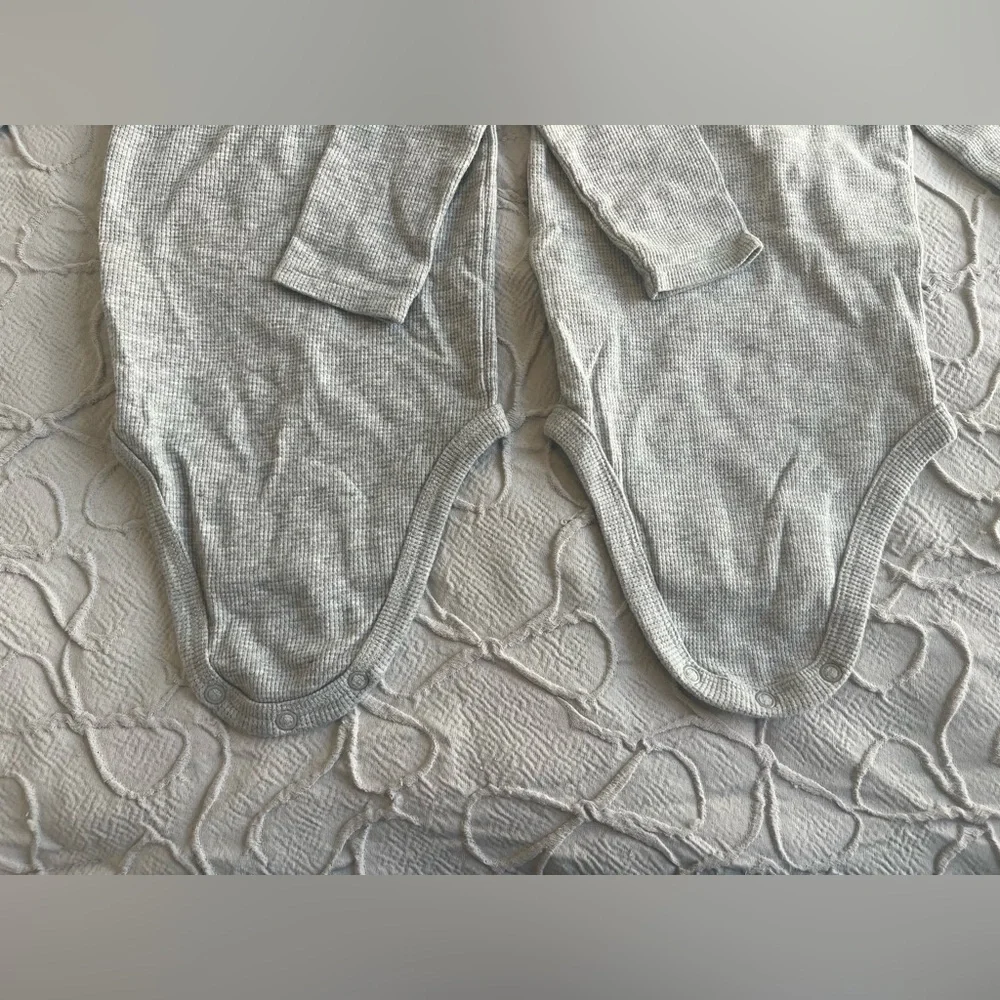 2ct Long Sleeve Baby Bodysuits 12 Months Gray Carters (0506)
